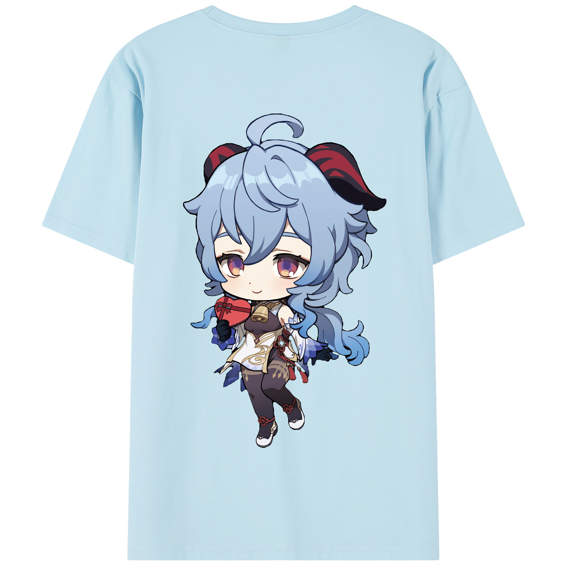げんし神 甘雨 かんう genshin Ganyu 綿100％半袖Tシャツ（背面プリント）
